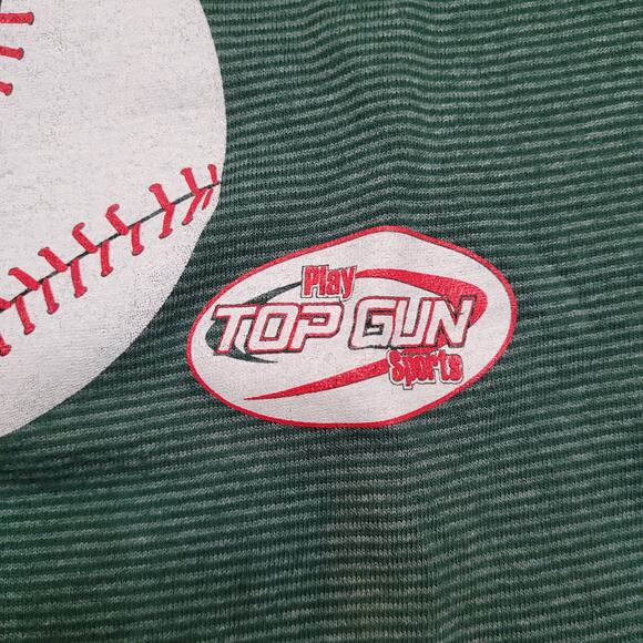 VTG 80s Top Gun Sports Micro-Stripe Ringer Tee Mens M Baseball 50/50 - Picture 3 of 6